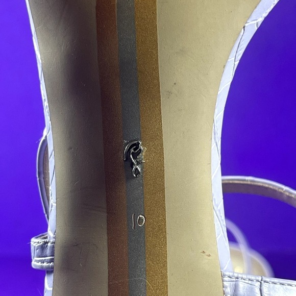 Sam Edelman Doran Misty Lilac Croc Strappy Heeled Sandal Women's Size 10-NEW - Picture 7 of 7